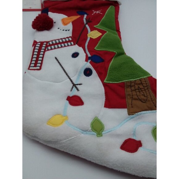 Pottery Barn Kids Christmas Stocking Snowman Mommy Holiday Quilted Red - Picture 4 of 10